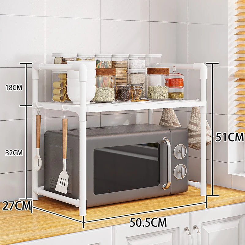 Kitchen Storage Rack – Multi-Layer Microwave Shelf & Condiment Organizer for Countertop