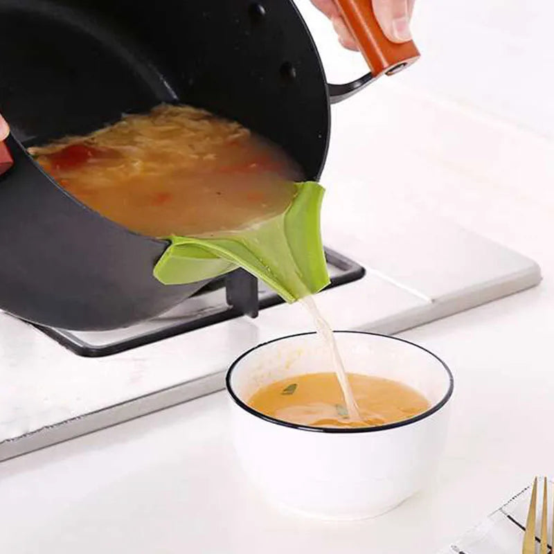 Kitchen Funnel with Anti-Splash Edge – Spill-Proof Pouring Tool with Liquid Streamer Spout