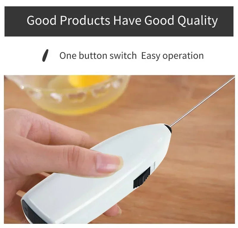 Mini Electric Egg Beater – Handheld Whisk Mixer for Coffee, Tea, Cream & Kitchen Blendin