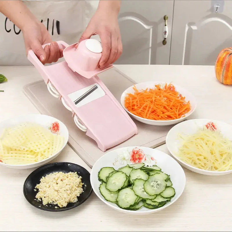 Vegetable & Potato Slicer – Julienne Cutter and Grater with Handle for Kitchen Prep