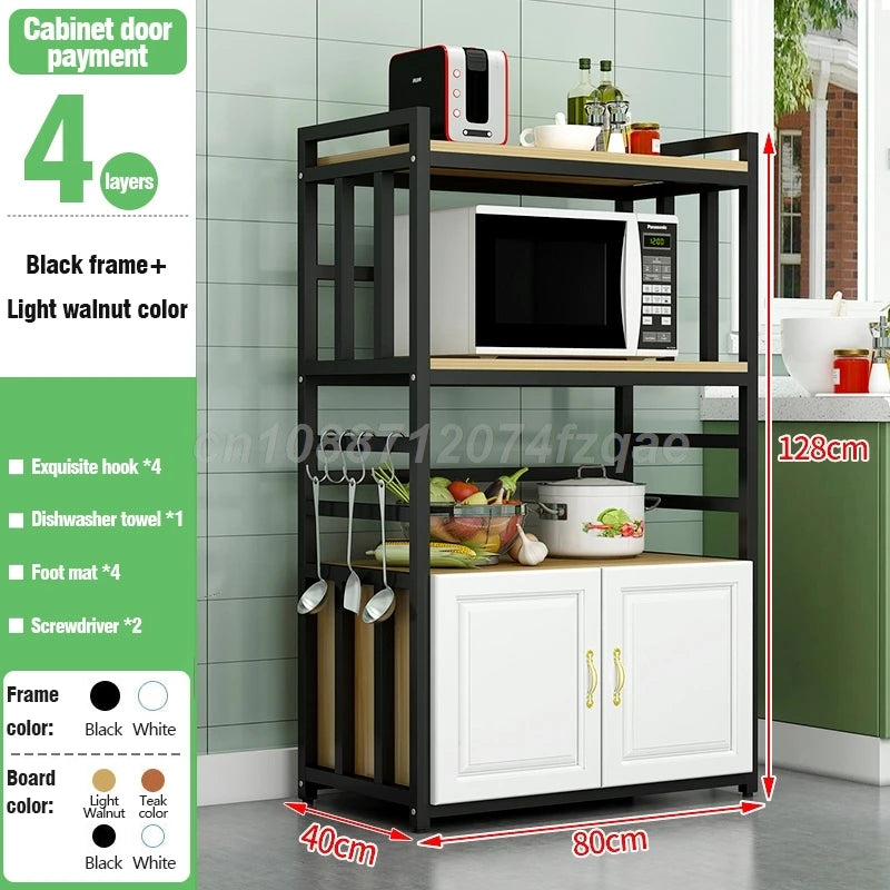 Kitchen Island Storage Rack with Non-Slip Feet – Complete Organizer Cabinet for Home Kitchens