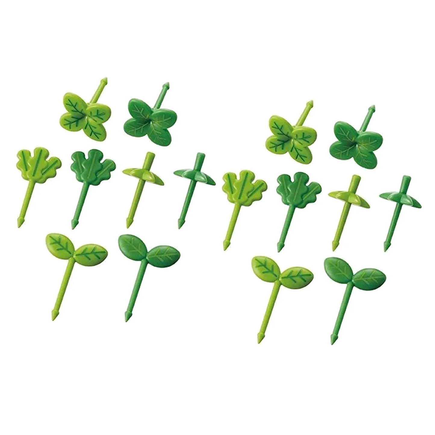 40-8pcs Leaf-Shaped Plastic Forks & Toothpicks – Fun Party Decor & Lunch Accessories for Kids, Sandwiches, and Salads