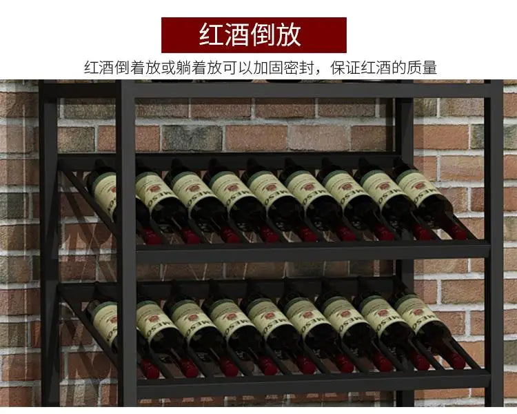 Industrial Kitchen Bar Cabinet – Handmade Iron Stackable Wine Rack Column for Display & Storage