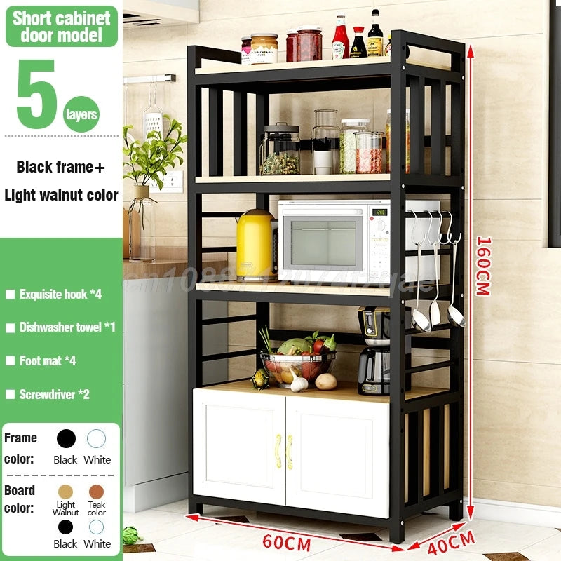 Kitchen Island Storage Rack with Non-Slip Feet – Complete Organizer Cabinet for Home Kitchens