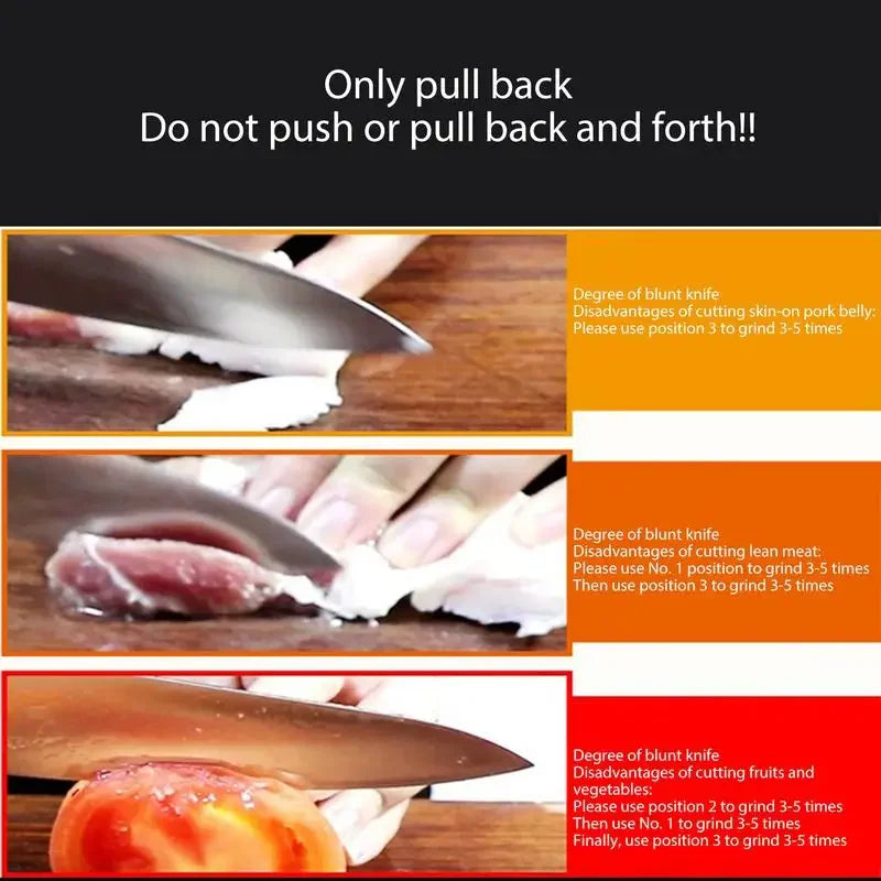 4-Segment Kitchen Knife Sharpener – Multifunctional Portable Tool with Non-Slip Base for Household Use