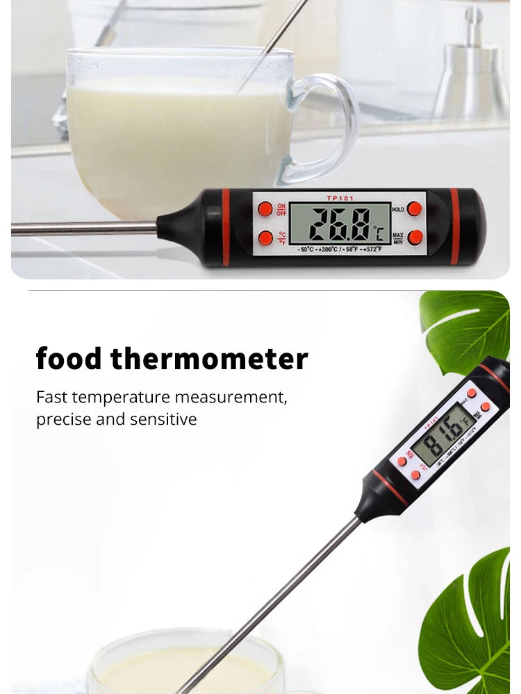 Electronic Probe Thermometer – Digital Display for Food, Baking & Grill Temperature