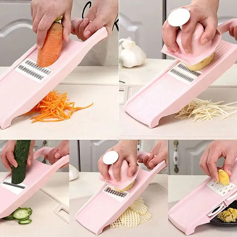 Vegetable & Potato Slicer – Julienne Cutter and Grater with Handle for Kitchen Prep