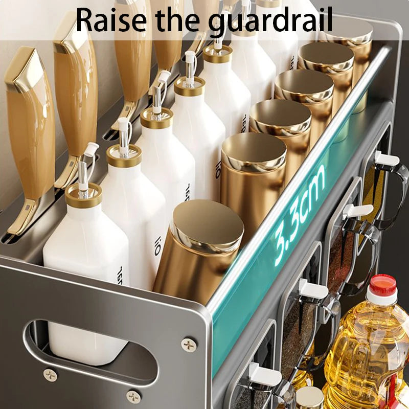 Modern Kitchen Spice Rack – Multifunctional Cabinet Seasoning & Cutlery Holder, Removable Organizer Shelf