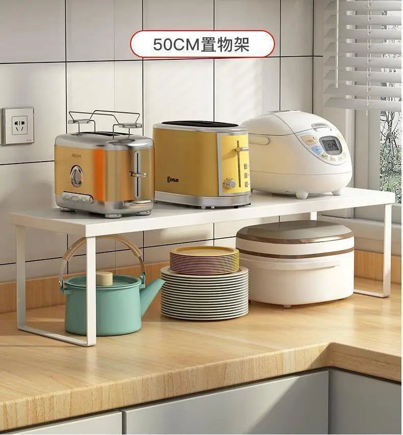 Kitchen Desktop Shelf – Layered Storage Rack for Dishes, Seasonings, and Home Organization