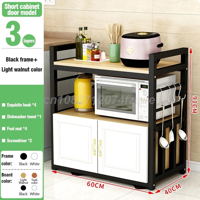 Kitchen Island Storage Rack with Non-Slip Feet – Complete Organizer Cabinet for Home Kitchens