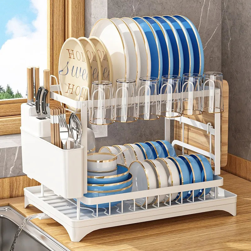 Kitchen Drainage Rack – Dish Rack for Bowl Drying, Chopsticks, Knife, and Fork Storage on Countertop