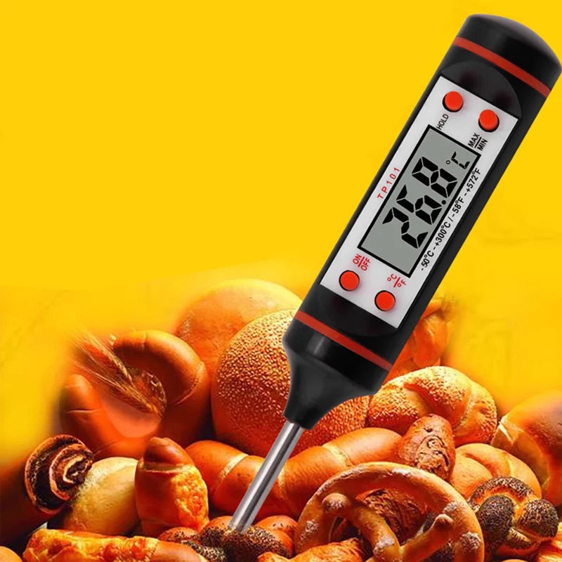 Electronic Probe Thermometer – Digital Display for Food, Baking & Grill Temperature