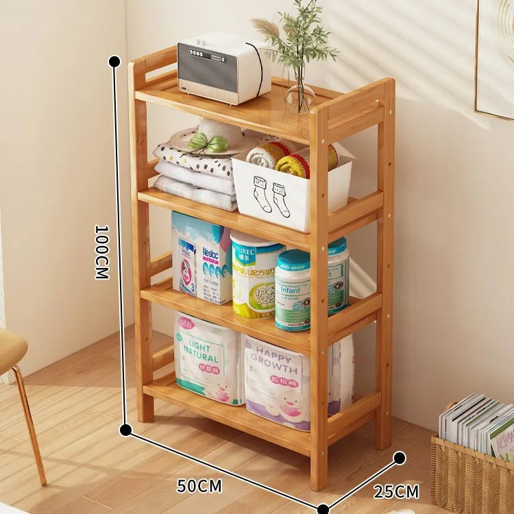 Floor Standing Kitchen Shelf – Multi-Layer Storage for Pots, Seasonings, Fruits & Dishes