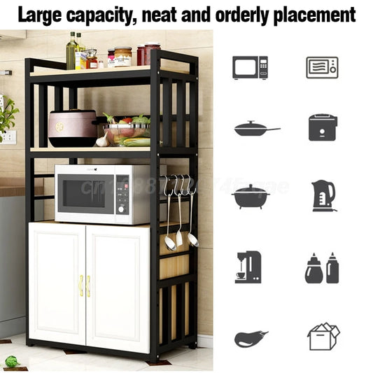 Kitchen Island Storage Rack with Non-Slip Feet – Complete Organizer Cabinet for Home Kitchens