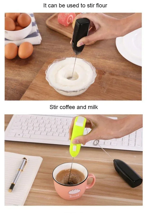 Mini Electric Egg Beater – Handheld Whisk Mixer for Coffee, Tea, Cream & Kitchen Blendin
