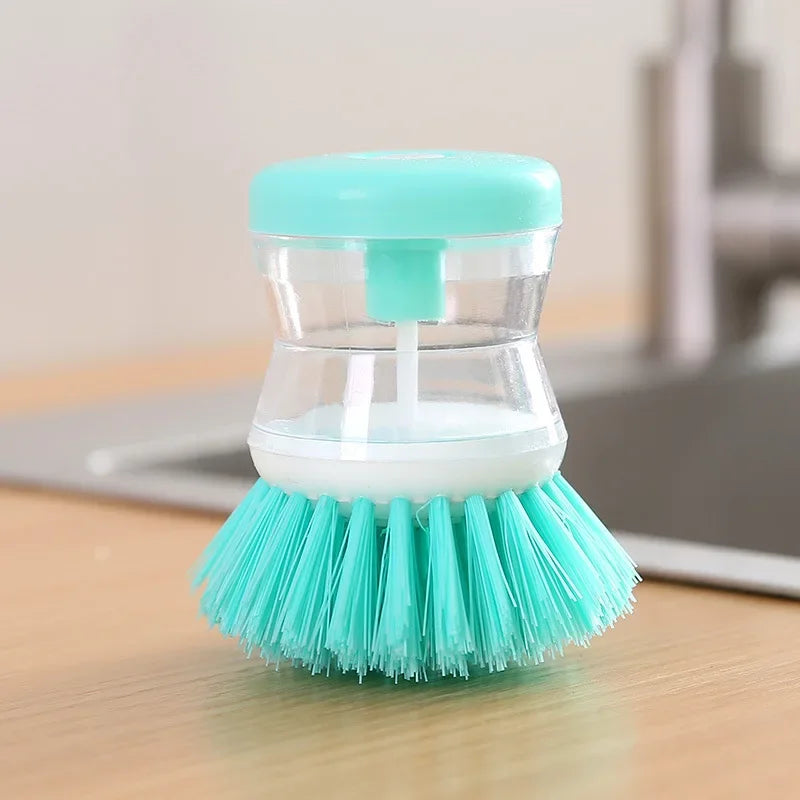 Kitchen Wash Pot Dish Brush with Soap Dispenser – Utensil Cleaning Tool for Household Kitchen Use