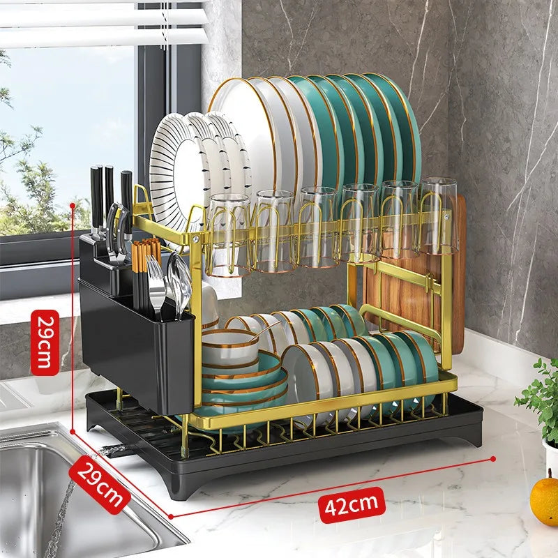 Kitchen Drainage Rack – Dish Rack for Bowl Drying, Chopsticks, Knife, and Fork Storage on Countertop