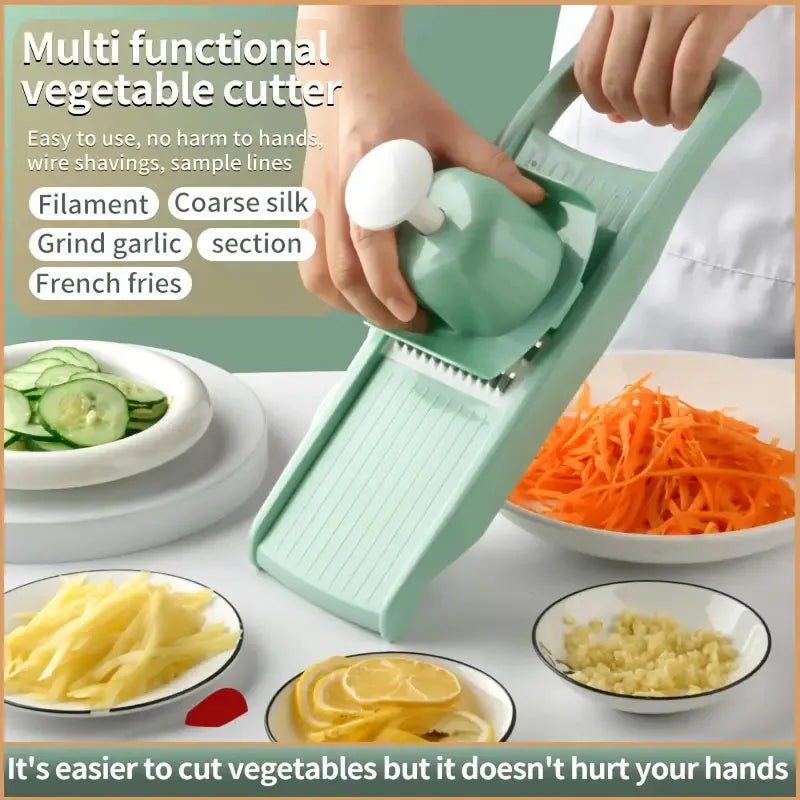 Vegetable & Potato Slicer – Julienne Cutter and Grater with Handle for Kitchen Prep