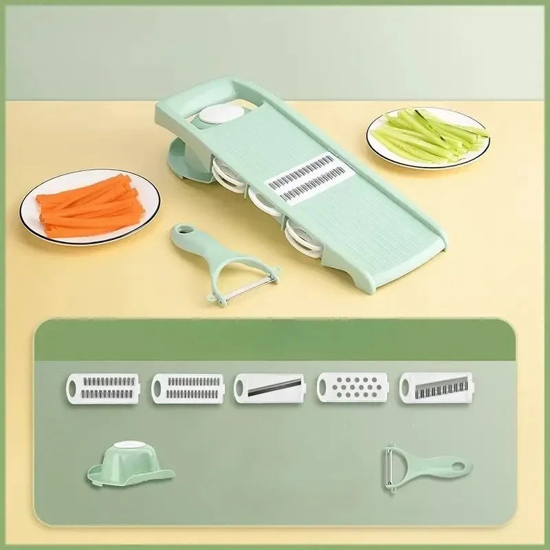 Vegetable & Potato Slicer – Julienne Cutter and Grater with Handle for Kitchen Prep