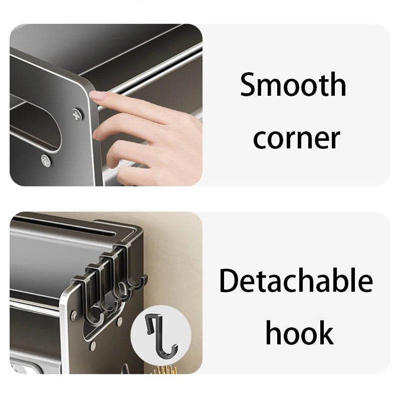 Modern Kitchen Spice Rack – Multifunctional Cabinet Seasoning & Cutlery Holder, Removable Organizer Shelf