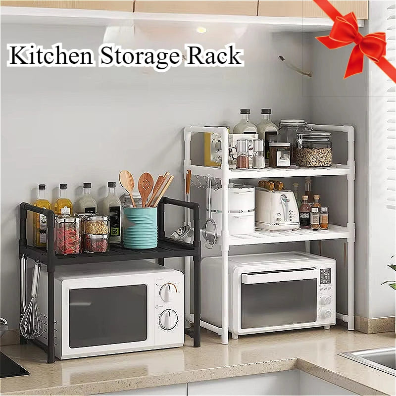 Kitchen Storage Rack – Multi-Layer Microwave Shelf & Condiment Organizer for Countertop