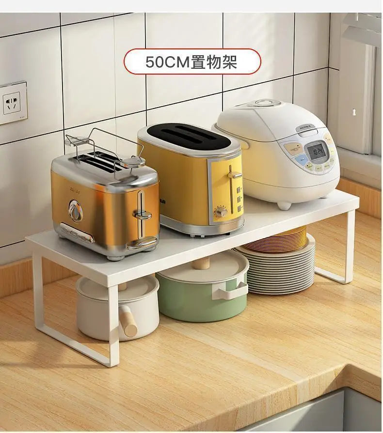 Kitchen Desktop Shelf – Layered Storage Rack for Dishes, Seasonings, and Home Organization