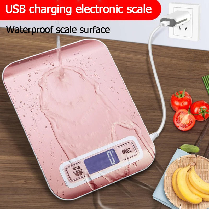 5kg/10kg Digital Kitchen Scale – Stainless Steel Electronic Weighing Scale for Food, Snacks & Baking