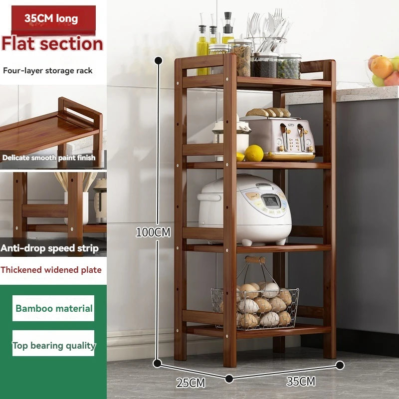Floor Standing Kitchen Shelf – Multi-Layer Storage for Pots, Seasonings, Fruits & Dishes