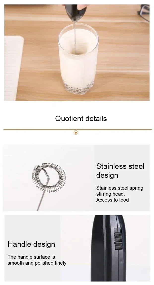 Mini Electric Egg Beater – Handheld Whisk Mixer for Coffee, Tea, Cream & Kitchen Blendin