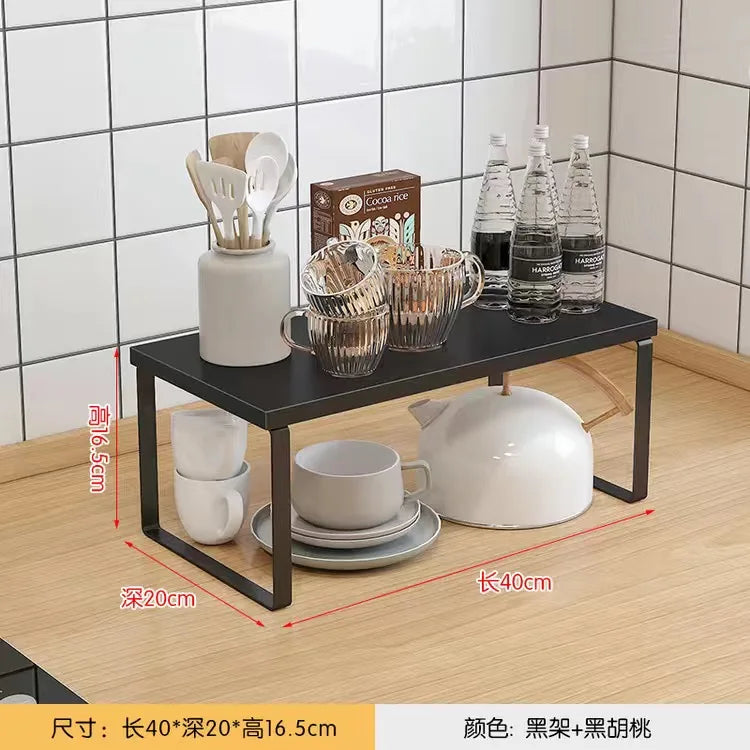 Kitchen Desktop Shelf – Layered Storage Rack for Dishes, Seasonings, and Home Organization