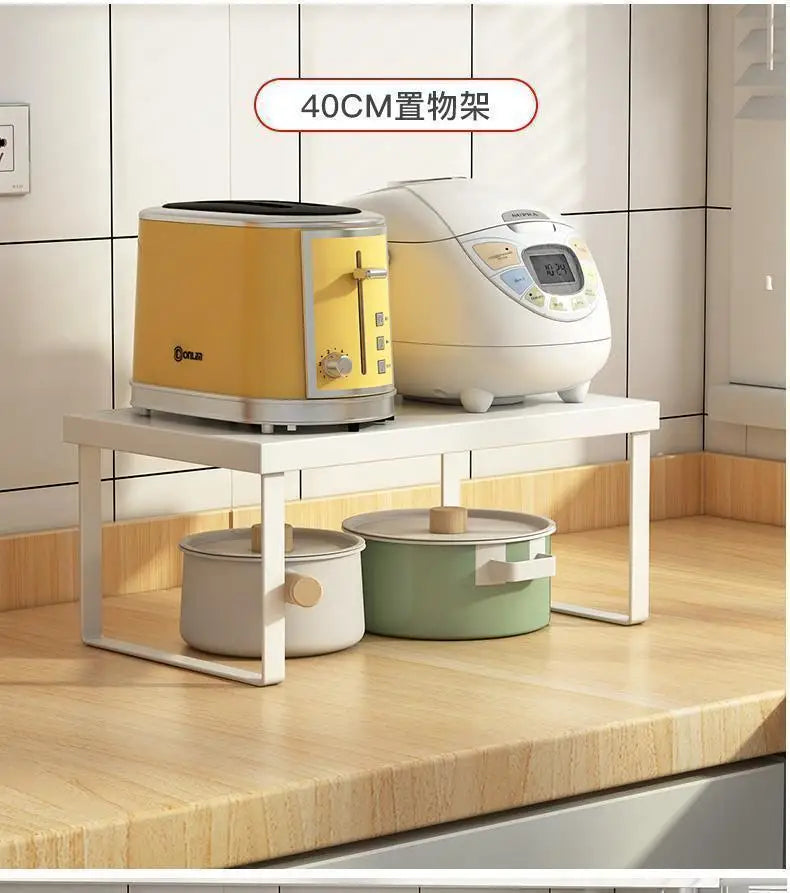 Kitchen Desktop Shelf – Layered Storage Rack for Dishes, Seasonings, and Home Organization