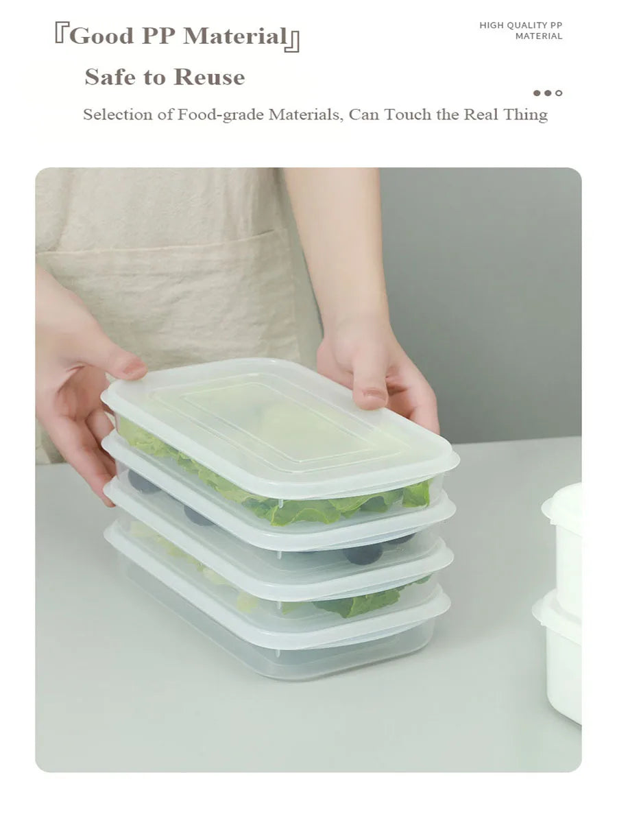 Kitchen Food Sealed Crisper Containers – Fresh Fruit, Vegetable, and Meat Storage Box for Refrigerator Organization