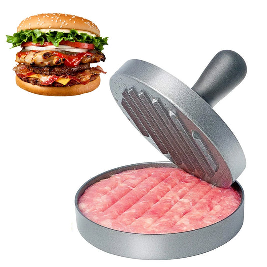 Round Burger Mold & Meat Press – Aluminum Patty Maker for BBQ & Beef Pies"