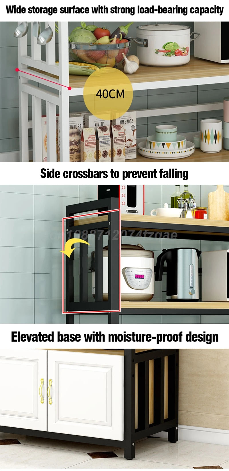 Kitchen Island Storage Rack with Non-Slip Feet – Complete Organizer Cabinet for Home Kitchens