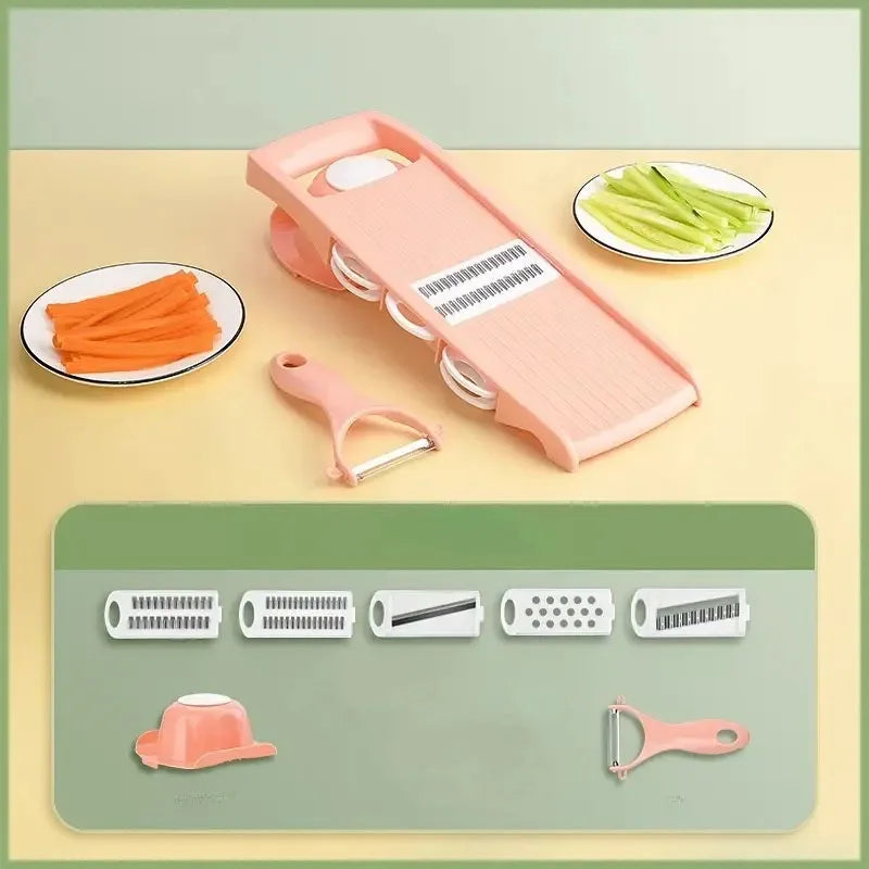 Vegetable & Potato Slicer – Julienne Cutter and Grater with Handle for Kitchen Prep