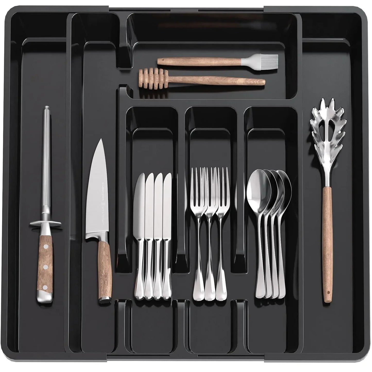 Adjustable Cutlery Drawer Organizer – Expandable Silverware Tray for Kitchen