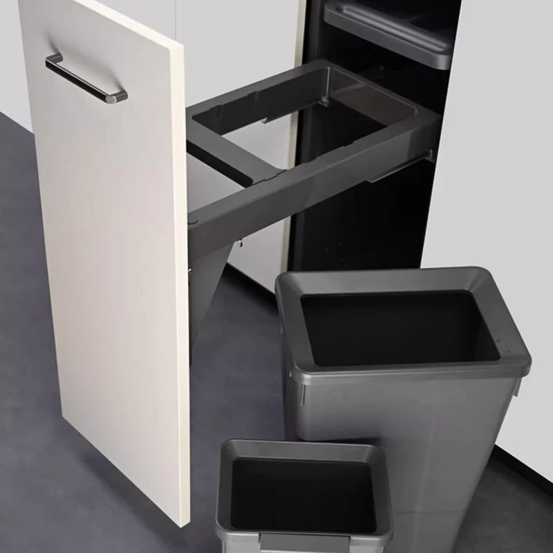 Hidden Embedded Kitchen Cabinet Trash Can – Large Capacity with Lid for Classified Food Waste Disposal