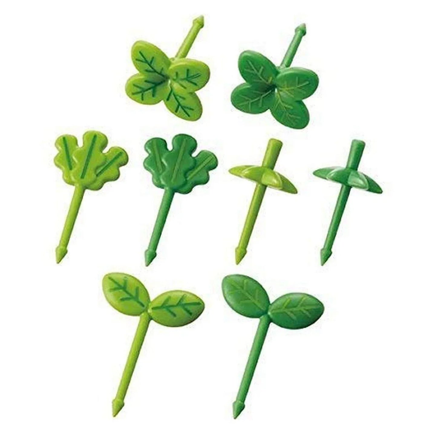 40-8pcs Leaf-Shaped Plastic Forks & Toothpicks – Fun Party Decor & Lunch Accessories for Kids, Sandwiches, and Salads