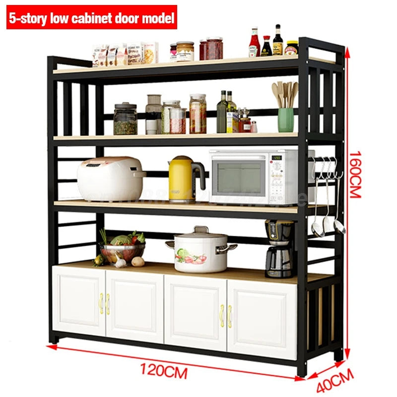 Kitchen Island Storage Rack with Non-Slip Feet – Complete Organizer Cabinet for Home Kitchens