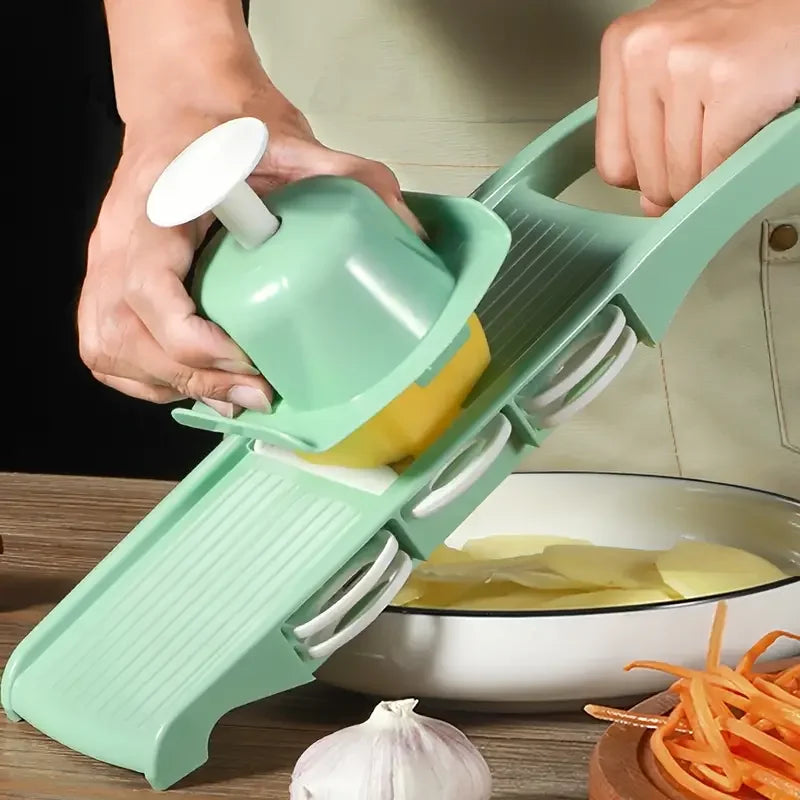 Vegetable & Potato Slicer – Julienne Cutter and Grater with Handle for Kitchen Prep
