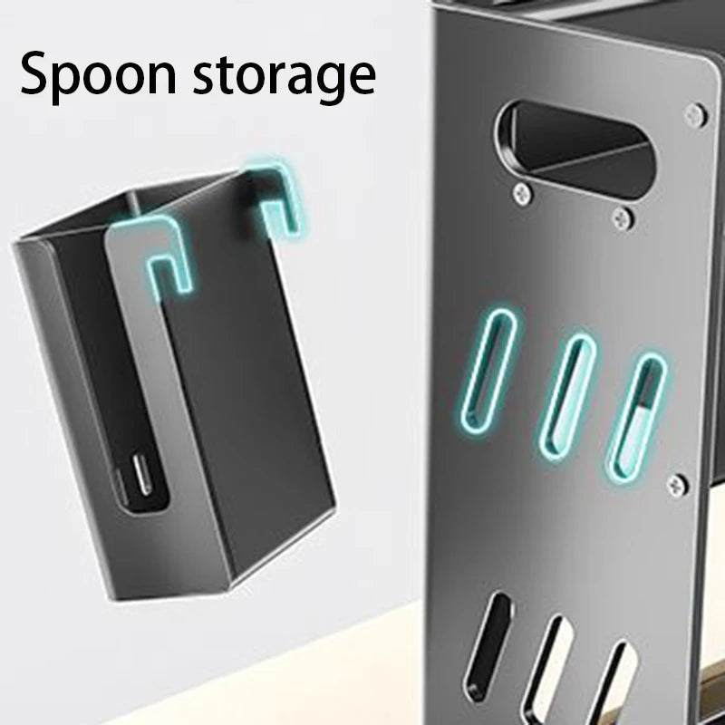Modern Kitchen Spice Rack – Multifunctional Cabinet Seasoning & Cutlery Holder, Removable Organizer Shelf