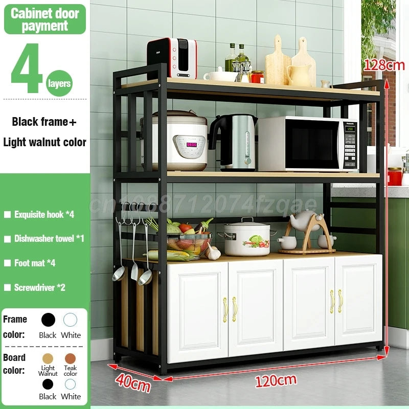 Kitchen Island Storage Rack with Non-Slip Feet – Complete Organizer Cabinet for Home Kitchens