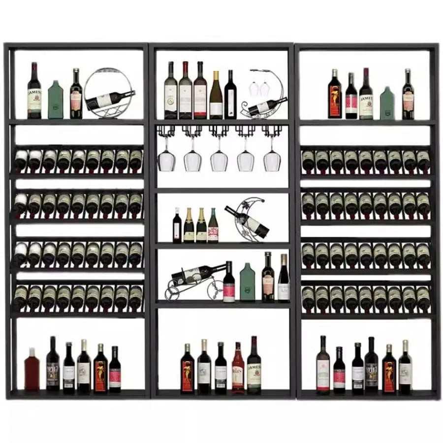 Industrial Kitchen Bar Cabinet – Handmade Iron Stackable Wine Rack Column for Display & Storage