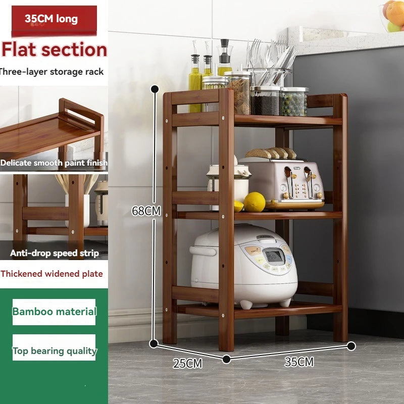 Floor Standing Kitchen Shelf – Multi-Layer Storage for Pots, Seasonings, Fruits & Dishes