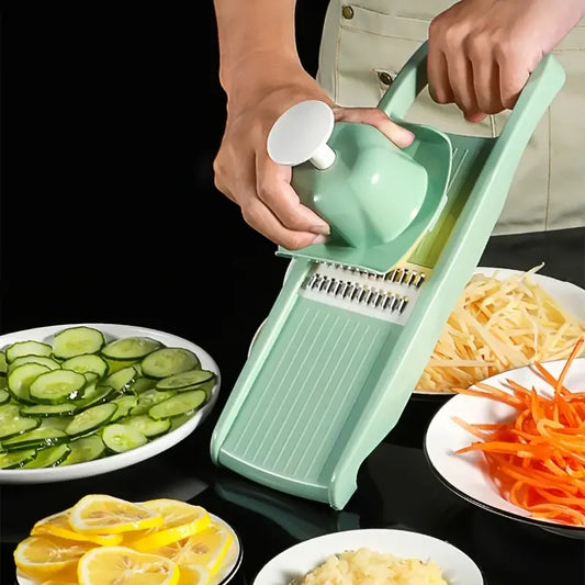 Vegetable & Potato Slicer – Julienne Cutter and Grater with Handle for Kitchen Prep