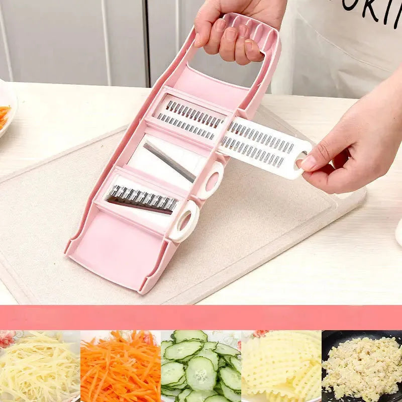 Vegetable & Potato Slicer – Julienne Cutter and Grater with Handle for Kitchen Prep