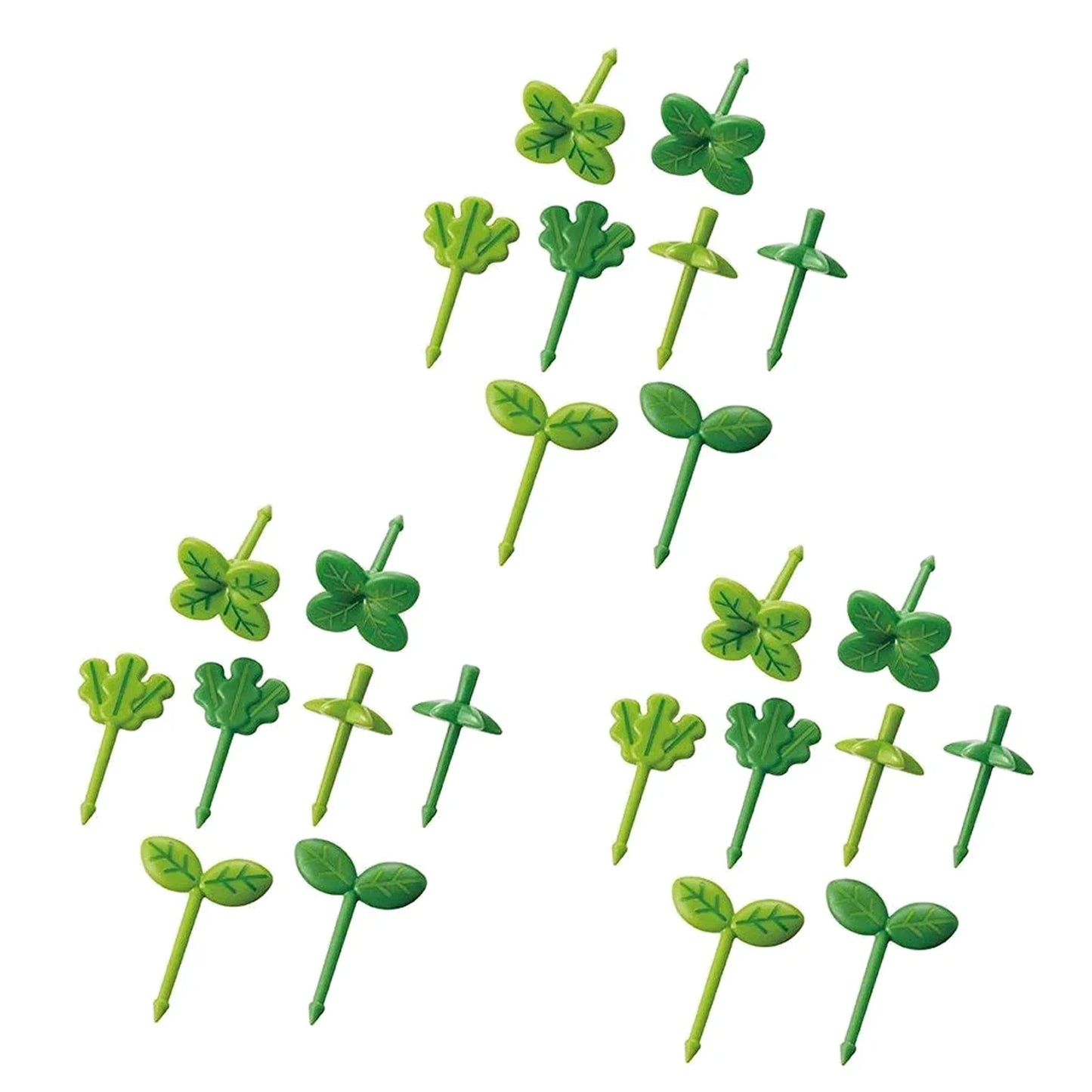 40-8pcs Leaf-Shaped Plastic Forks & Toothpicks – Fun Party Decor & Lunch Accessories for Kids, Sandwiches, and Salads