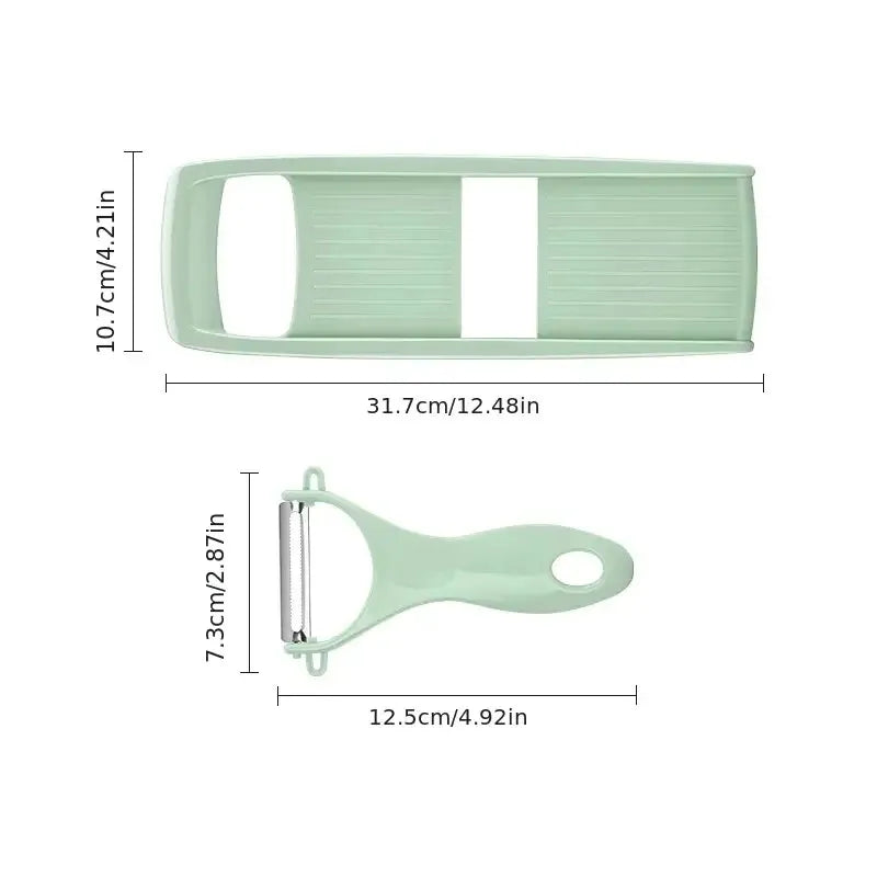 Vegetable & Potato Slicer – Julienne Cutter and Grater with Handle for Kitchen Prep