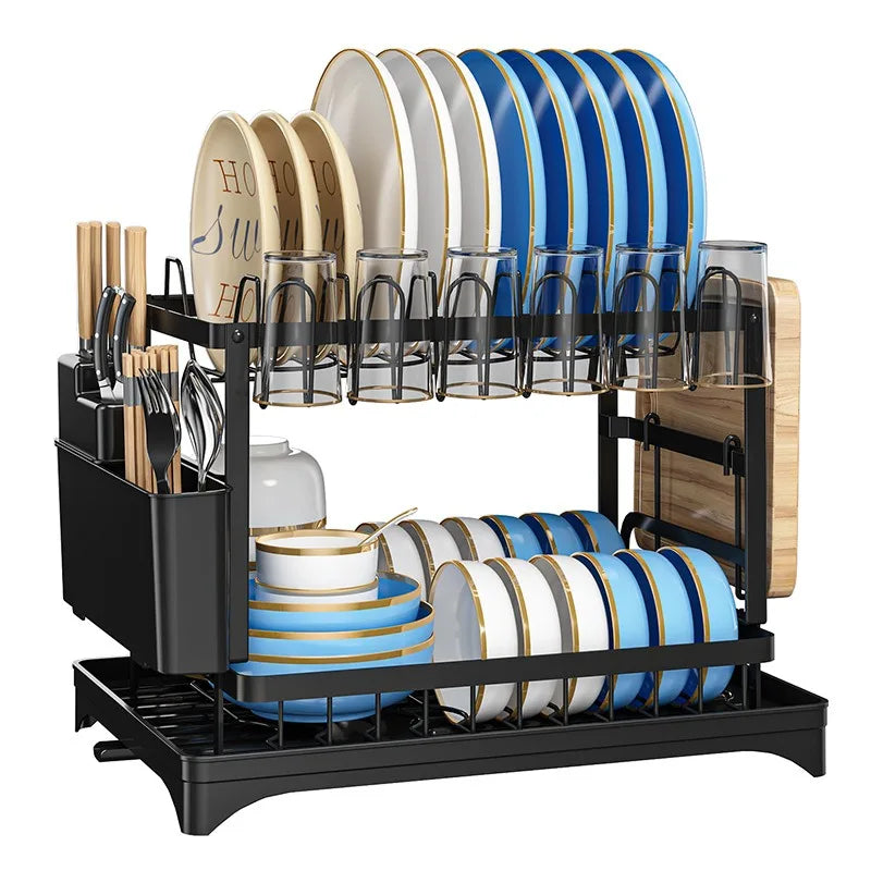 Kitchen Drainage Rack – Dish Rack for Bowl Drying, Chopsticks, Knife, and Fork Storage on Countertop