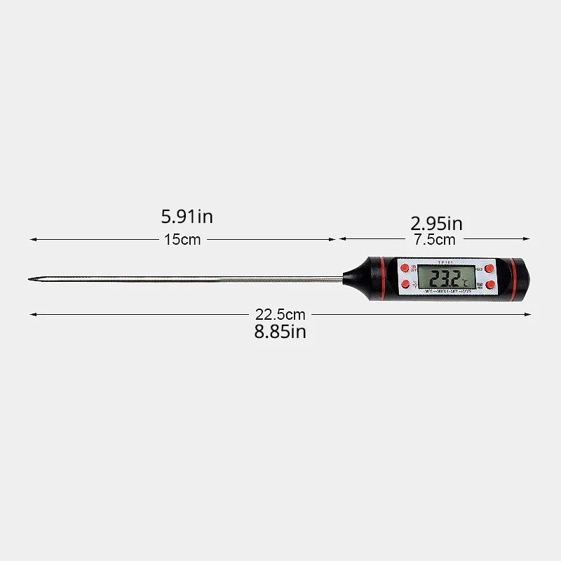 Electronic Probe Thermometer – Digital Display for Food, Baking & Grill Temperature